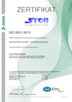 Zertifikat ISO 9001_2015 Stoll Feinblechtechnik gütig 2024-2027